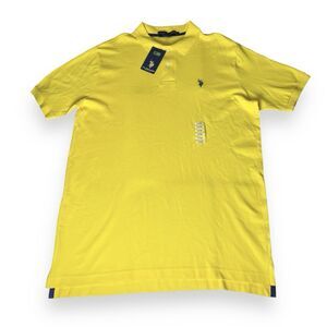 US Polo Assn Yellow Player Logo Short Sleeve Classic Polo Shirt Men’s Size L